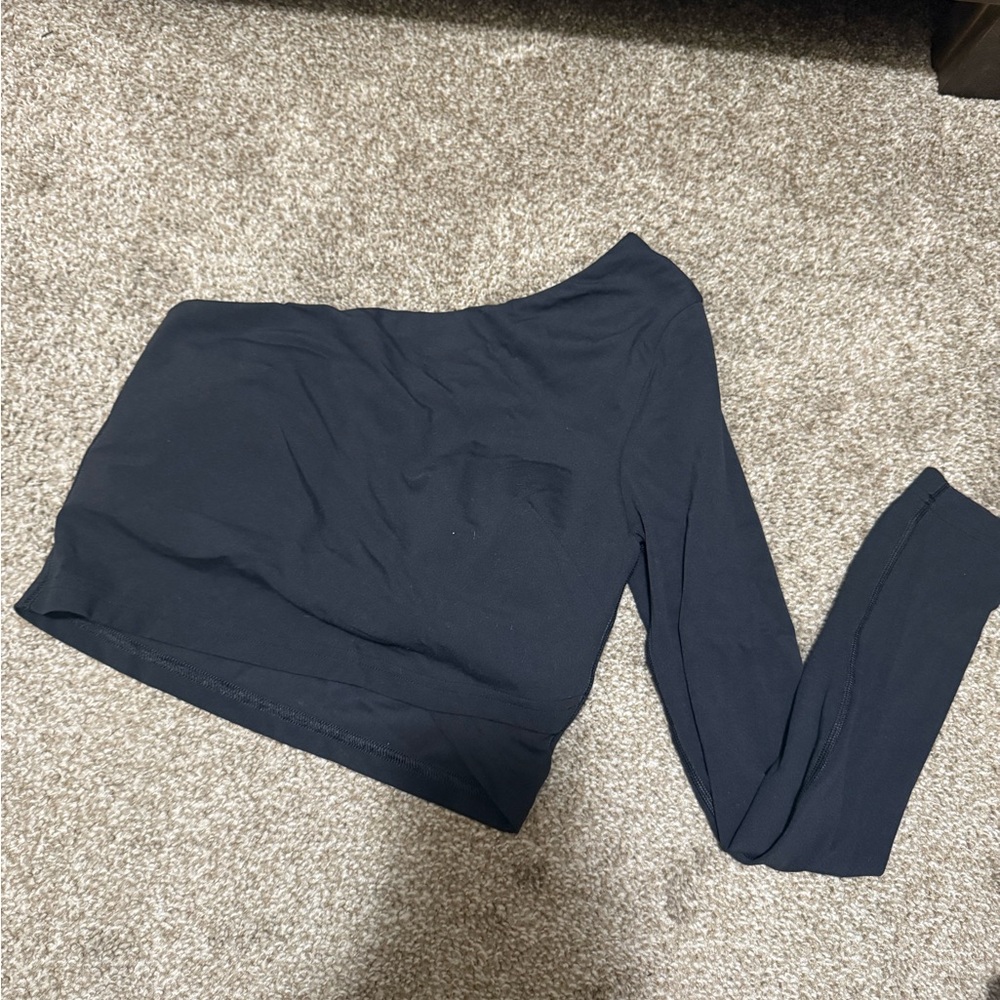 Lululemon Black One-Shoulder Long Sleeve Top